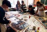 Череповецкие школьники создали мозаичное панно ручной работы