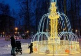 В Череповце включили первый светодиодный фонтан к Новому году