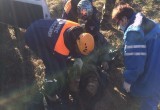 В Вологодской области спасателям пришлось вызволять пассажира из улетевшей в кювет "Оки"