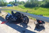 "Буханка" и мотоцикл не поделили одну из федеральных трасс в Вологодской области