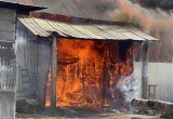 В Вологодской области сгорела пилорама