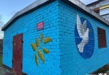 На трансформаторной будке в Череповце нарисовали голубя мира