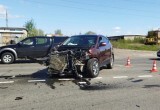 На Северном шоссе в Череповце произошла жесткая авария с мотоциклом 