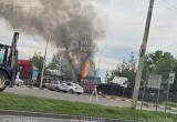 В Вологодской области рядом с АЗС неизвестные подожгли тягач
