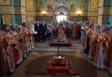 Жители Череповца встретили ковчег с мощами великомученика Георгия Победоносца